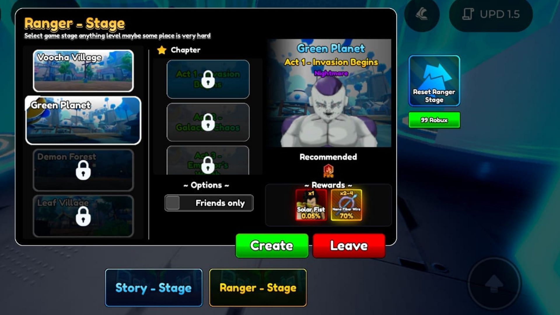 Availability of Solar Fist in the game (Image via Roblox)